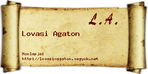 Lovasi Agaton névjegykártya